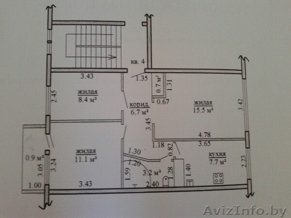 продаётся 3-х комнатная квартира по адресу г.Слоним,ул.Брестская 71/2 (2 этаж) - Изображение #1, Объявление #1284741