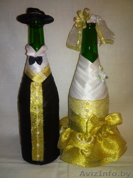 Украшение свадебных бутылок шампанского - Изображение #3, Объявление #1134494